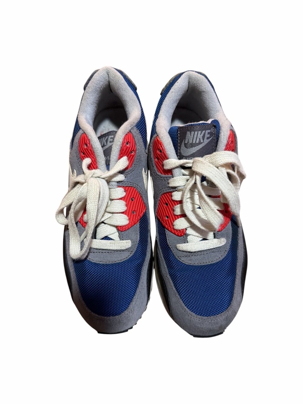 Nike Air Max 90 Blue Sport Red Grey 2012 Women's Size 6.5 325213-406 Vintage